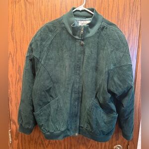 Vintage Women's Green Leather Coat